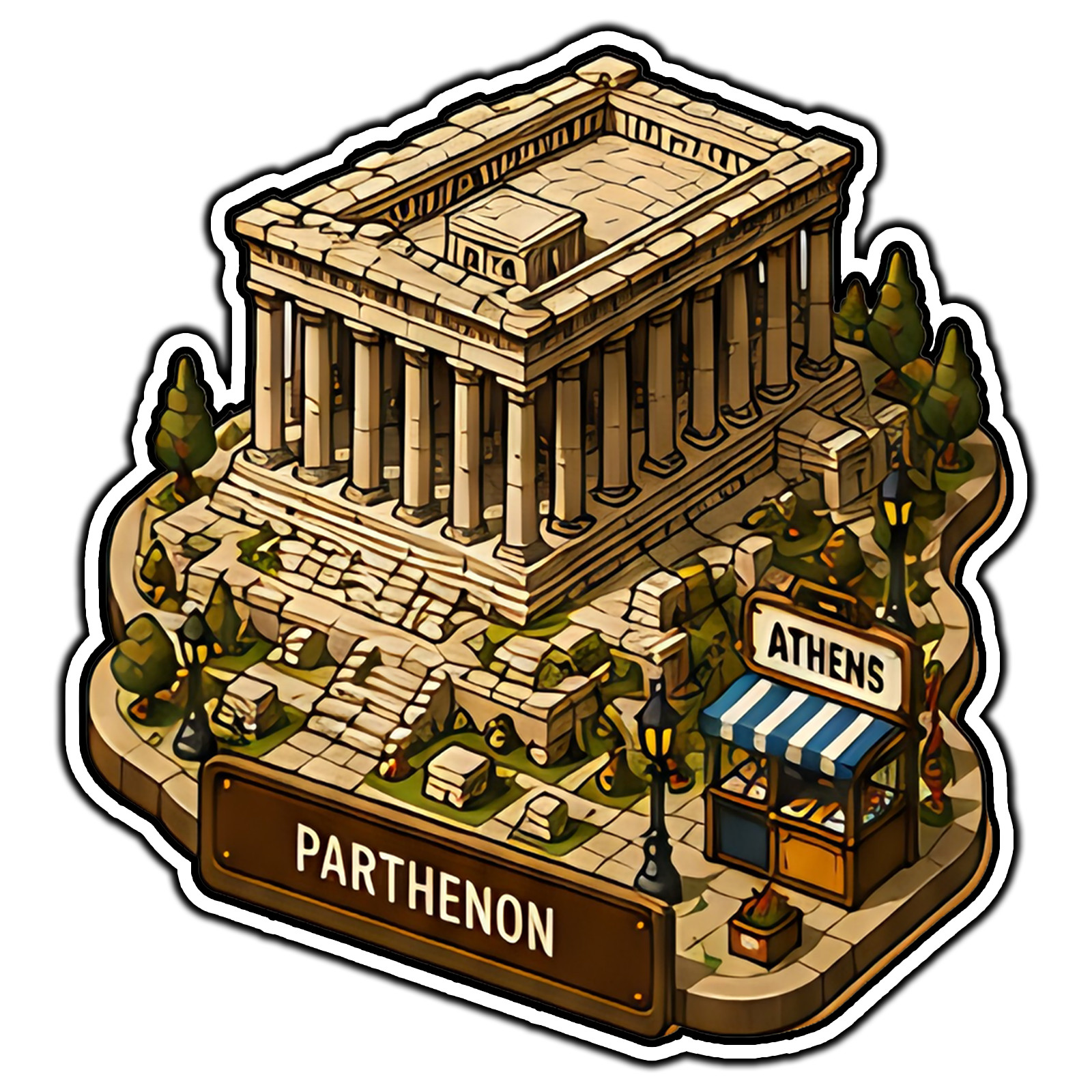 Parthenon Athens Greece Landmark #1 Travel Waterproof Vinyl Decal Die-Cut