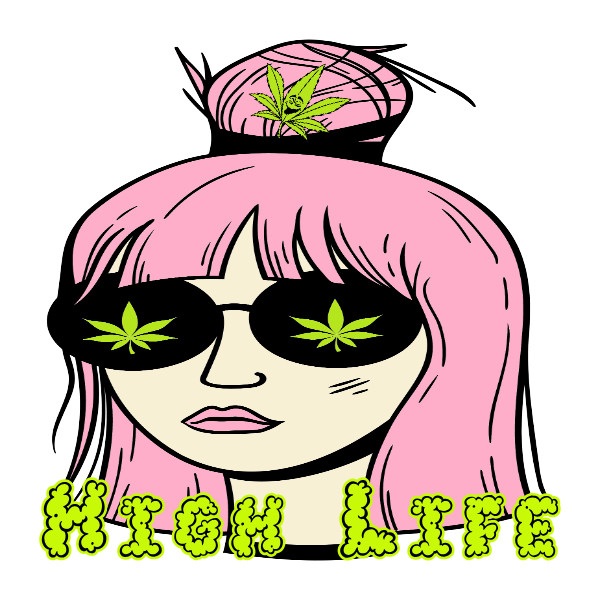 High Life Pink Stoner Girl Sticker Weed Cannabis Vinyl Weatherproof UV Safe