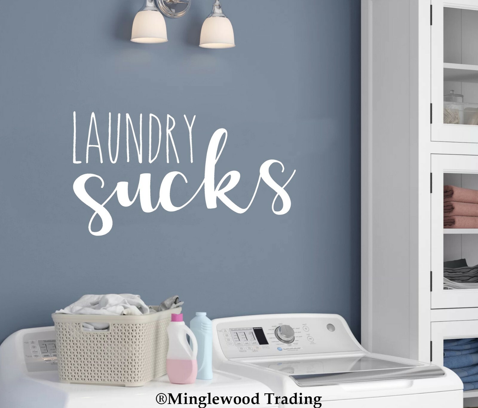 Laundry Sucks Vinyl Sticker | Laundry Room Clothes Washer Dryer | Die Cut Decal