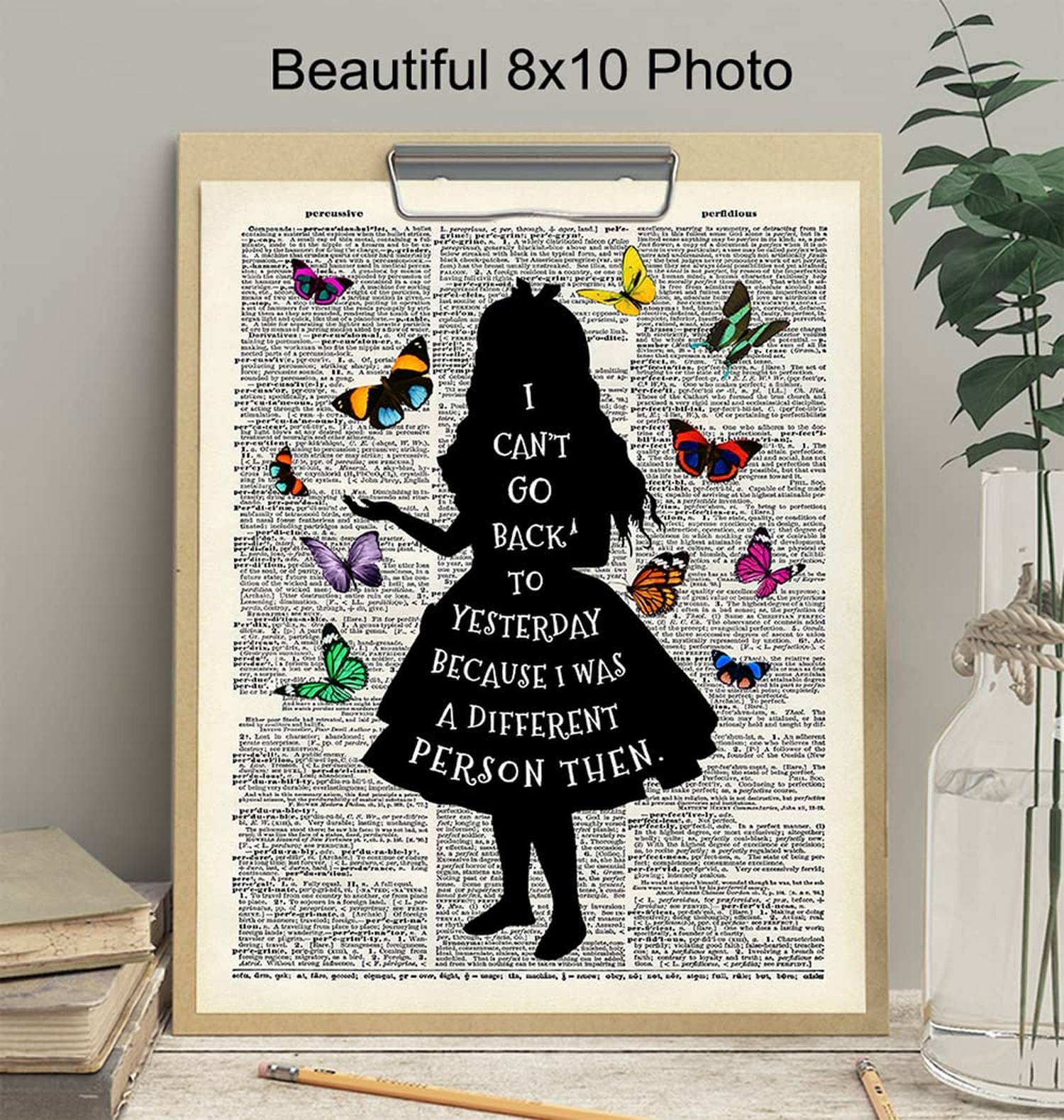 Alice Wonderland Quote Dictionary Art Print – Upcycled Home Decor, Wall Art P…