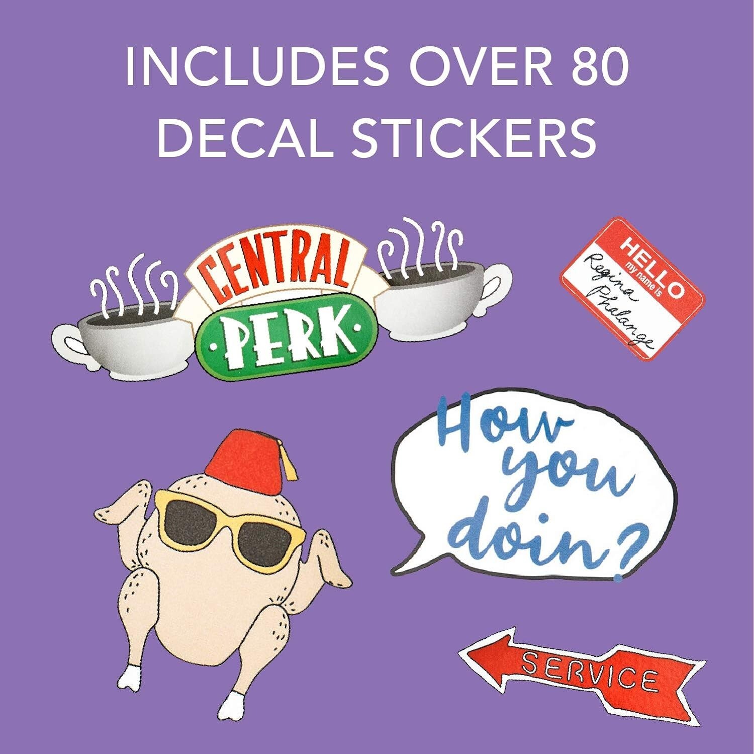 Friends Gadget Decals – 4 Sheets of Removable Waterproof Laptop Stickers