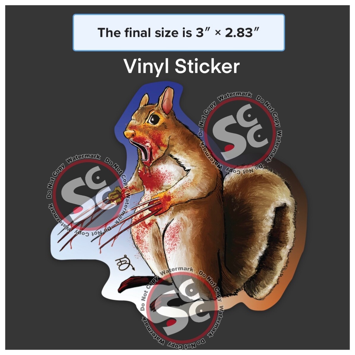 Wolverine Squirrel Vinyl Sticker 3” Artist Johnny Larson X23 Weapon X Marvel MCU