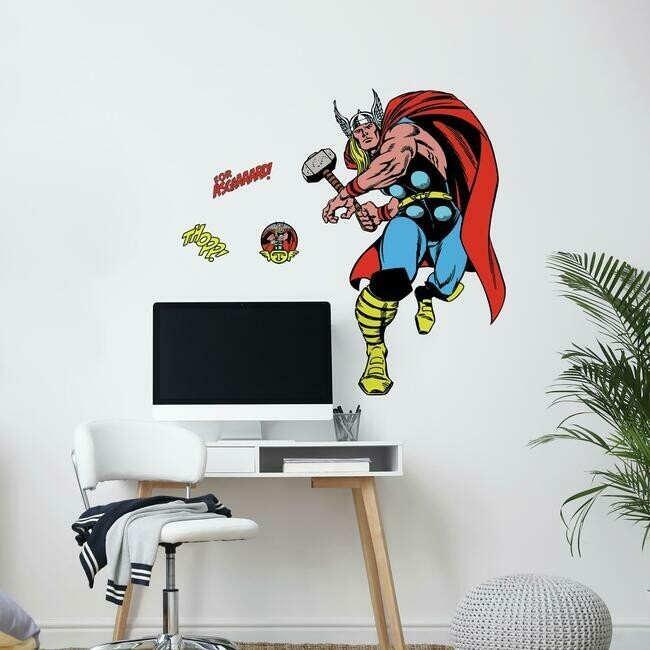 Marvel Comics Classics Peel & Stick Buildable THOR 13 Wall Decals 35" x 29" NEW