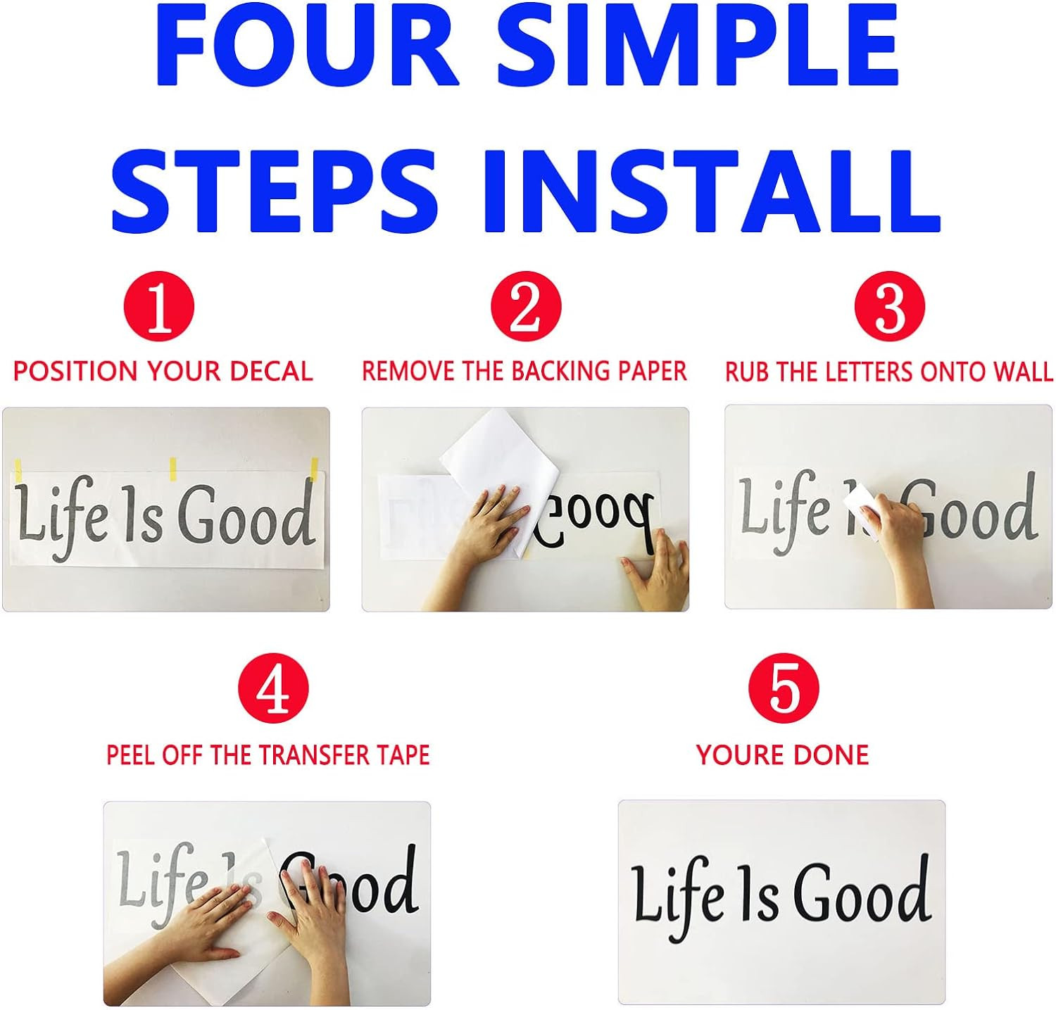 Wall Decals for Bedroom, Wall Stickers for Bedroom, (Easy to Apply), Vinyl Wall