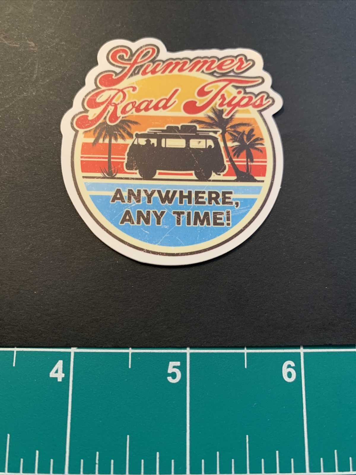 Summer Road Trips Anywhere Adventure Sticker -Decal For Hydroflask Laptop Skate