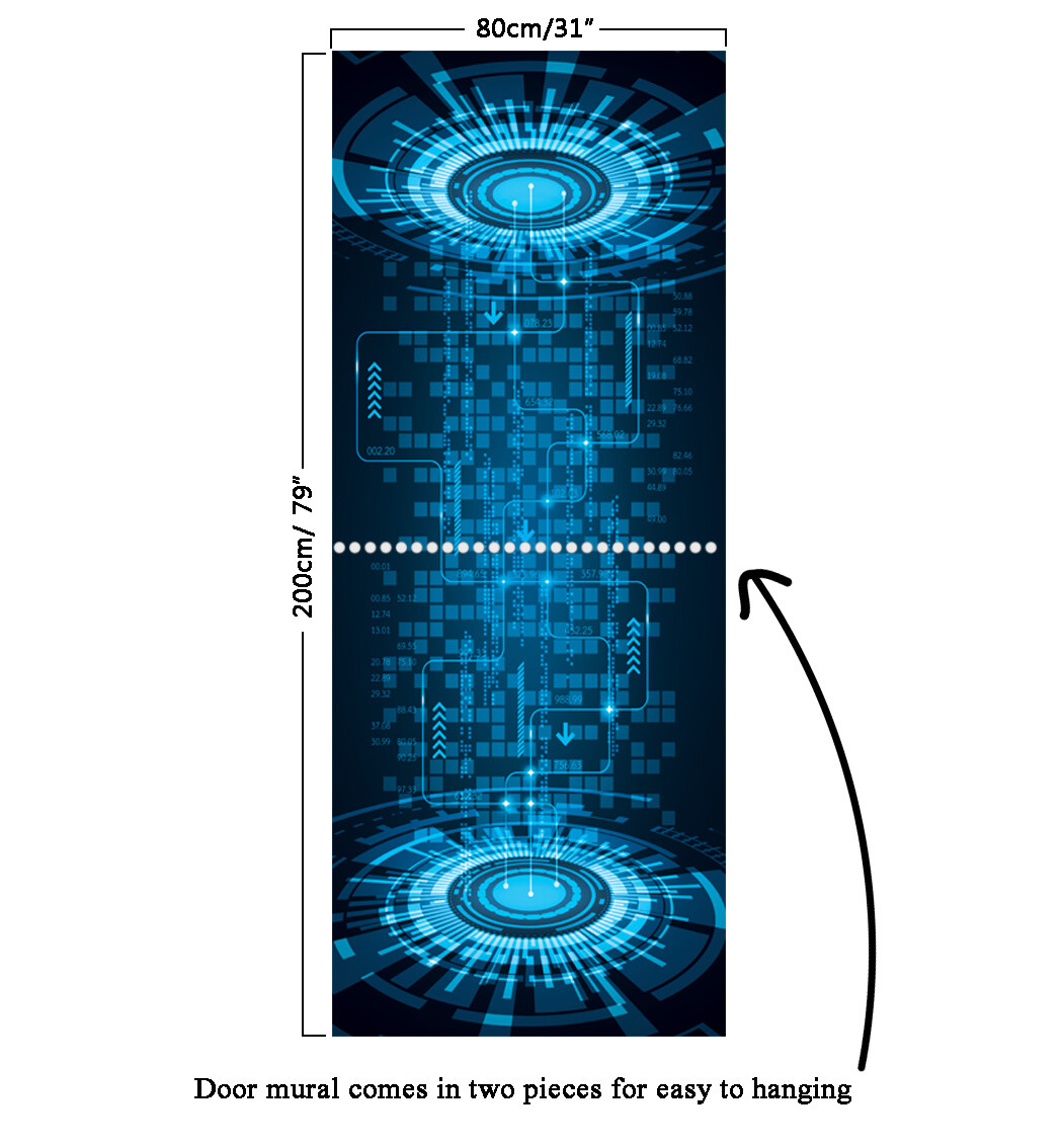 Door Mural Teleport gate – Self Adhesive Fabric Door Wrap Wall Sticker
