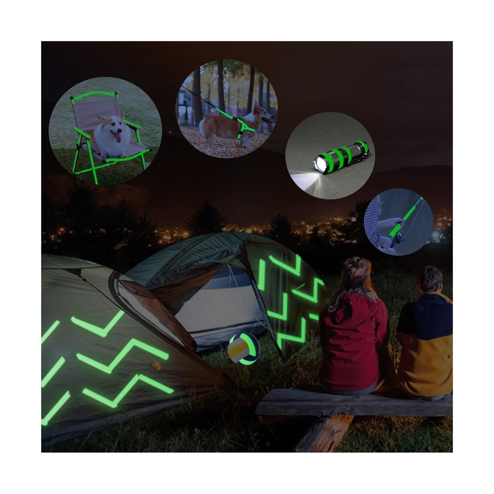 Glow in The Dark Tape – 33 FT X 0.5 Inch, Fluorescent, Waterproof, Luminous R…