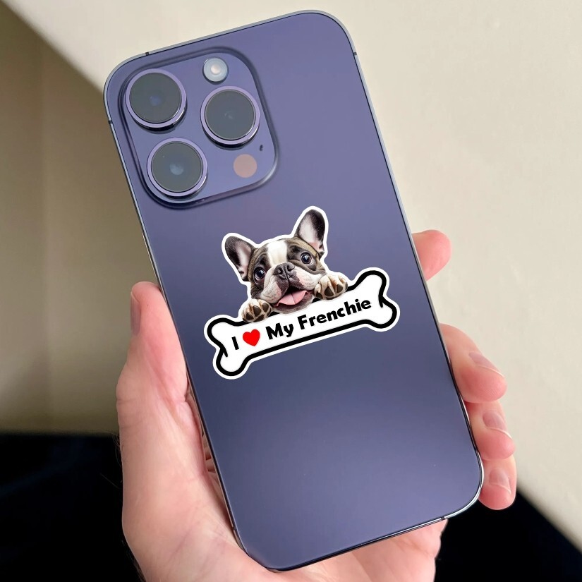 I Love My Frenchie, French Bulldog, Sticker, Peel N' Stick, Different Sizes