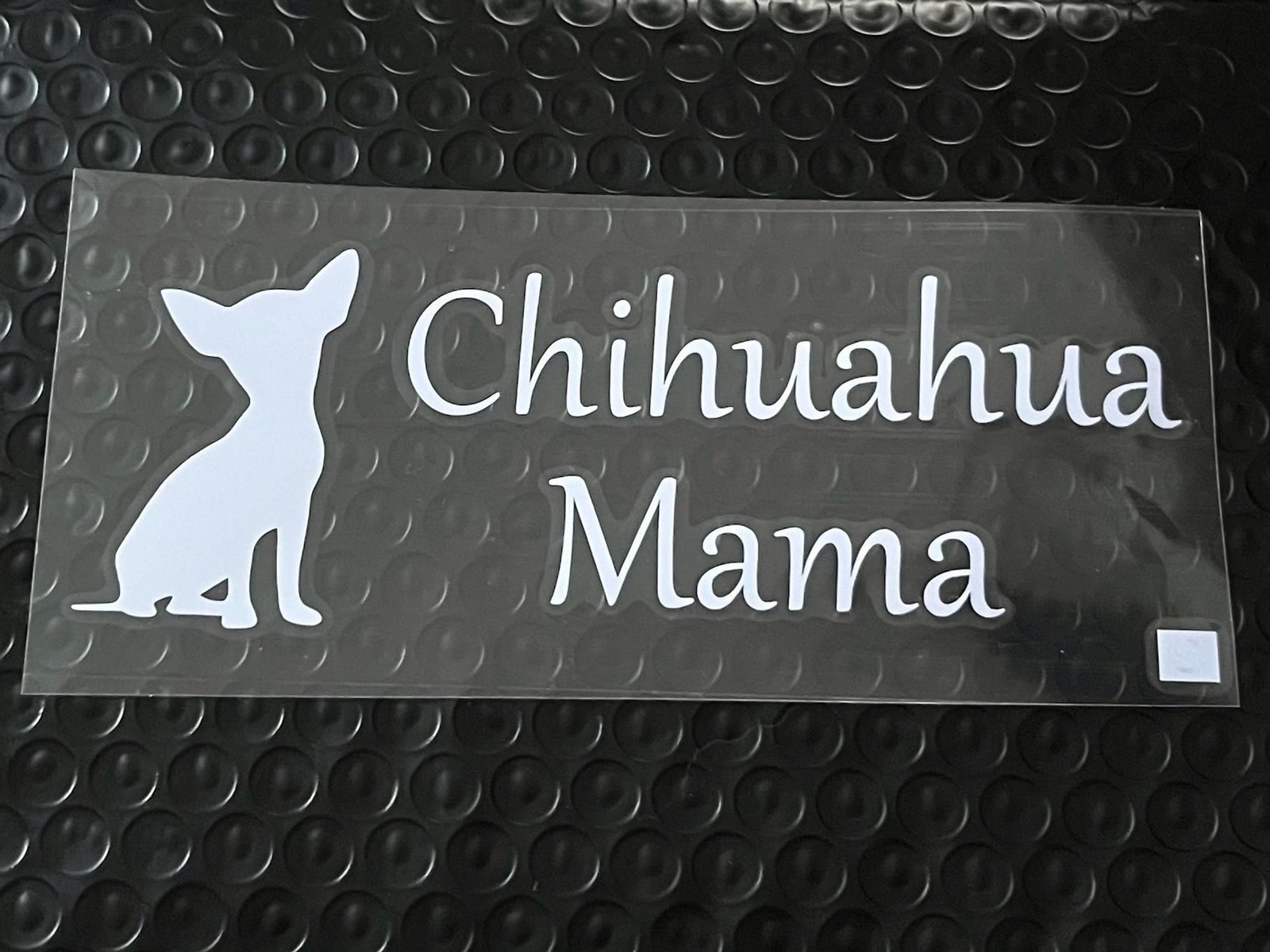 Chihuahua Mama White Car Sticker – Perfect for Laptops & Vehicles!