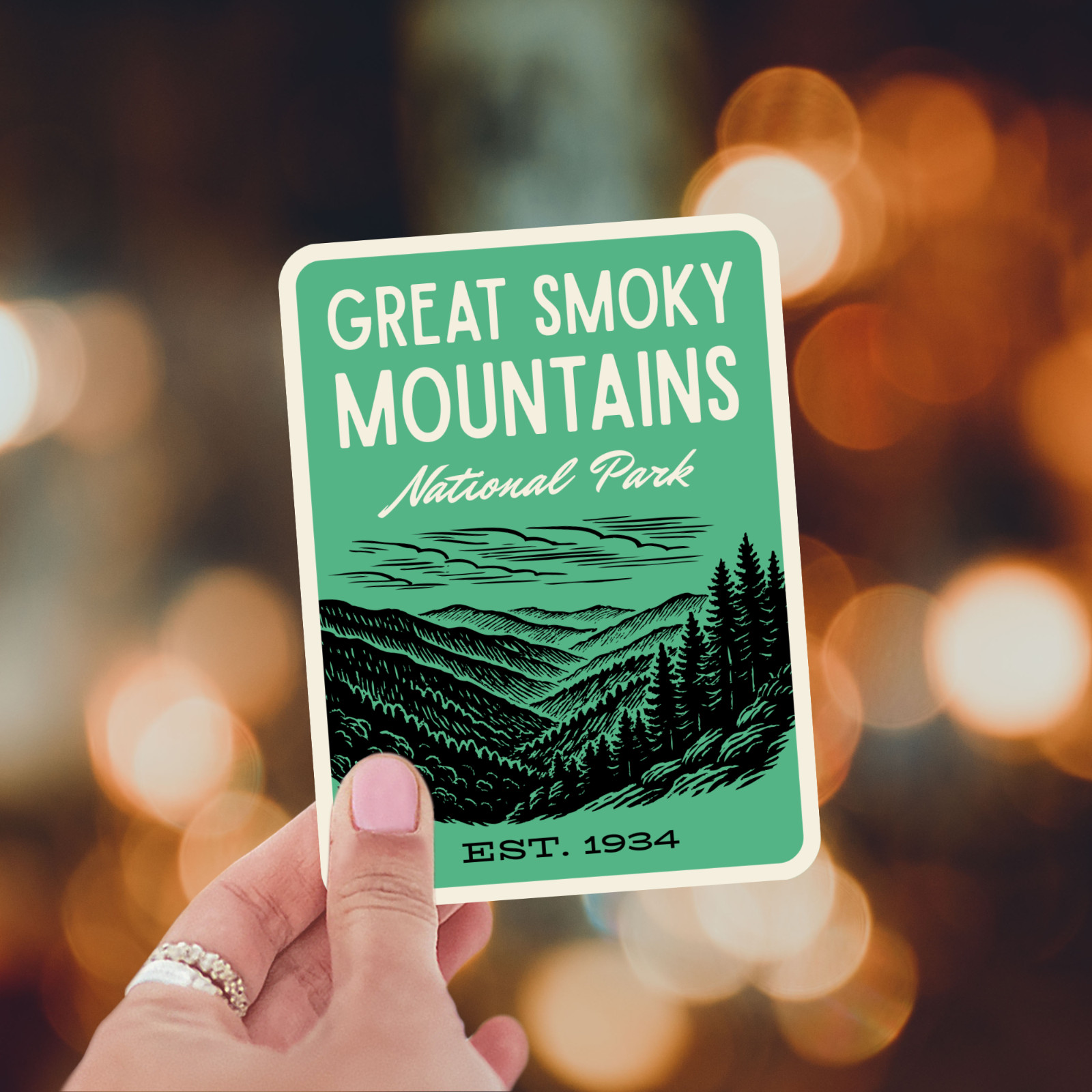 Great Smoky Mountains National Park Sticker – Retro 1960s Style Decal
