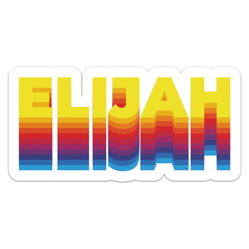 Rainbow Elijah Name – Car Bumper Sticker Vinyl Art Decal