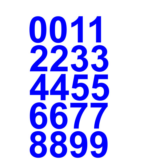 1.5" Inch Premium Mailbox Number Vinyl Decal Sticker Sheet (Blue)