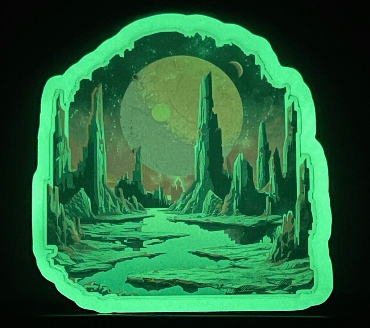 Other Worlds Glow in the Dark Stickers Sci-Fi Fantasy Art Space Planets Laptop