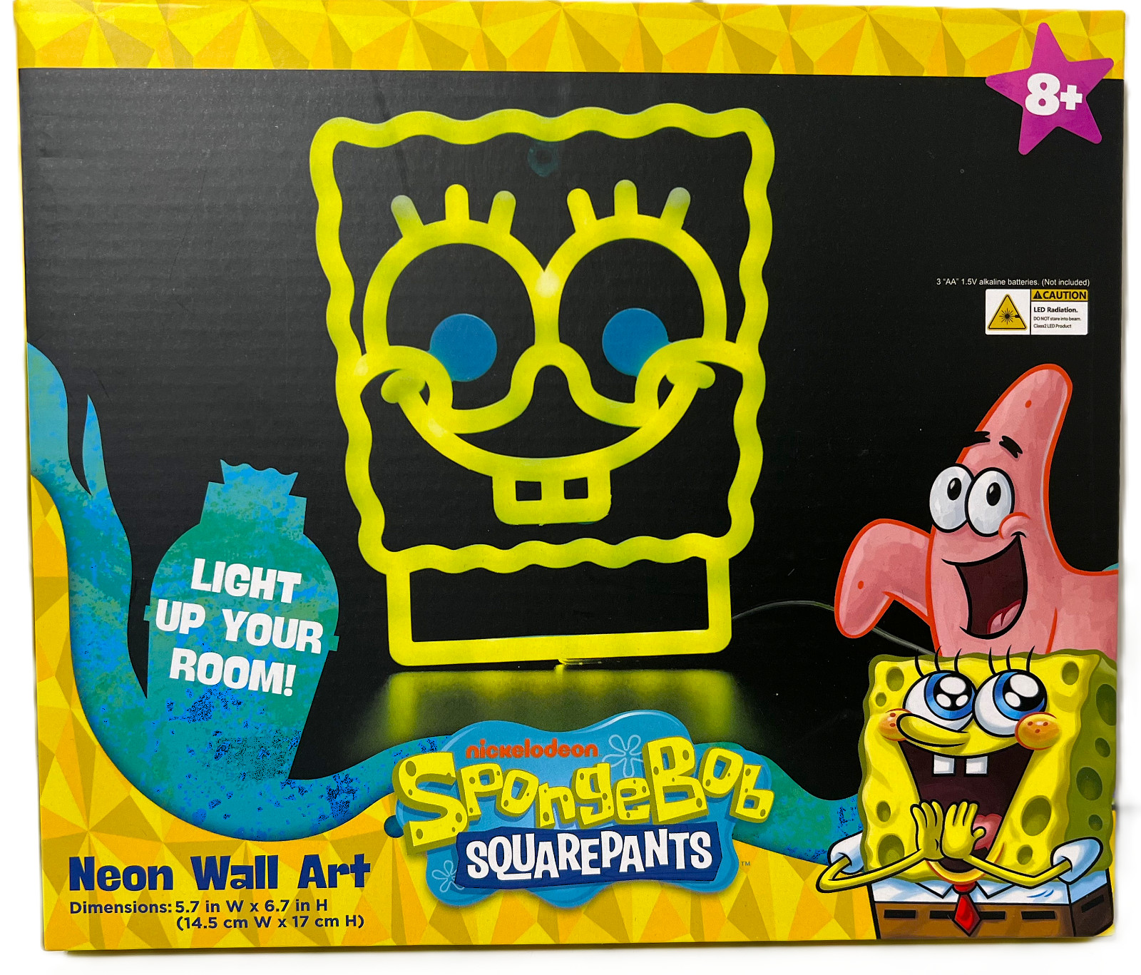 Set of 2 SpongeBob SquarePants and Patrick Neon Wall Art Nickelodeon (Brand New)