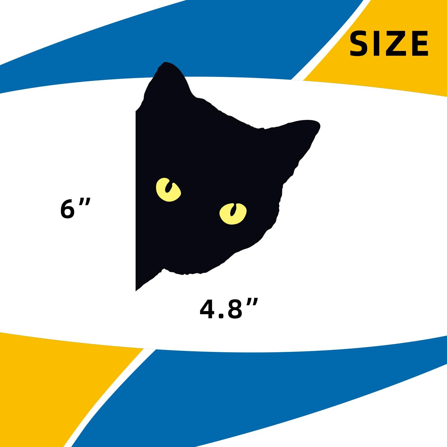 Cat Peeking Car Stickers Watching Magnet Small to Medium, Black -1pcs