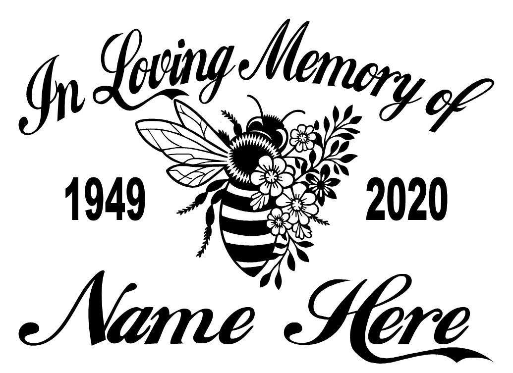 In Loving Memory Decal Bee Flowers Floral Honeycomb Honey Car Vinyl Sticker
