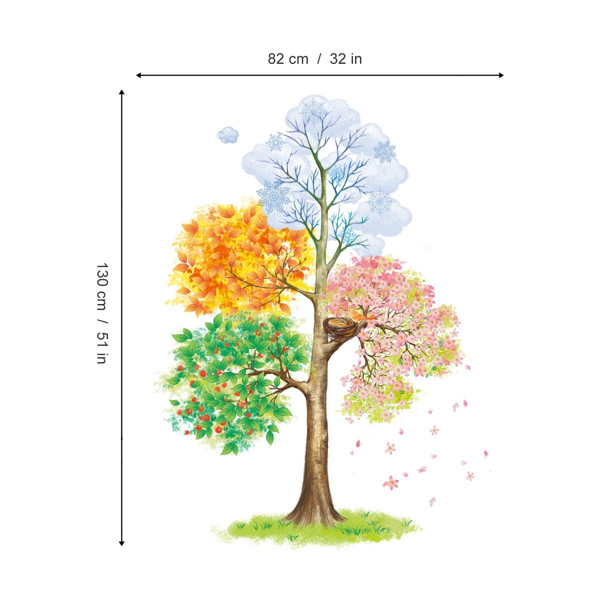 Four Seasons Tree Wall Stickers Removable Vinyl Wall Decals Art Decor for Bed…