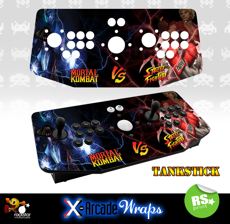 Mortal Kombat Street Fighter X Arcade Artwork Tankstick Overlay Graphic Sticker