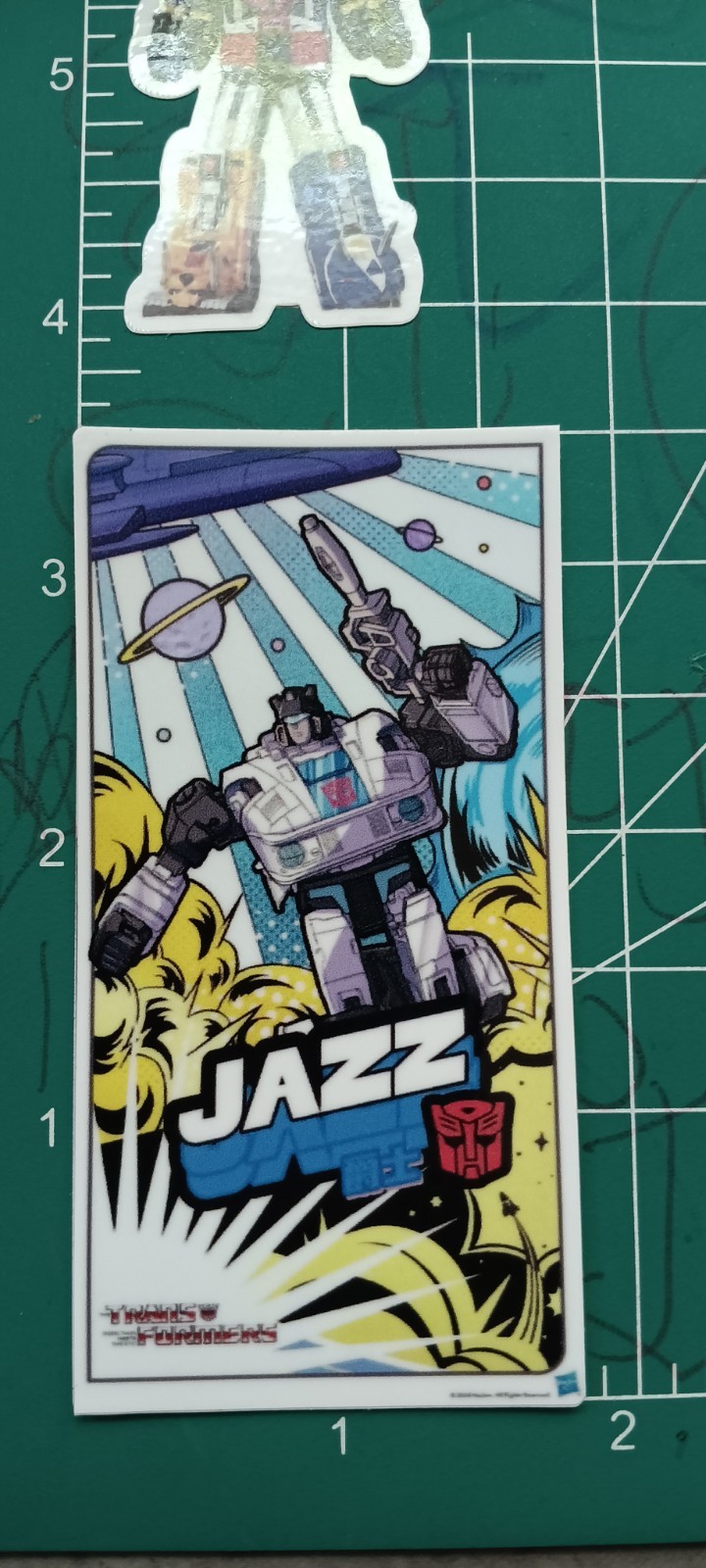 TRANSFORMERS X JAZZ X VYNIL HIGH GLOSS DIECUT STICKER X 3X2 INCHES STICKER X