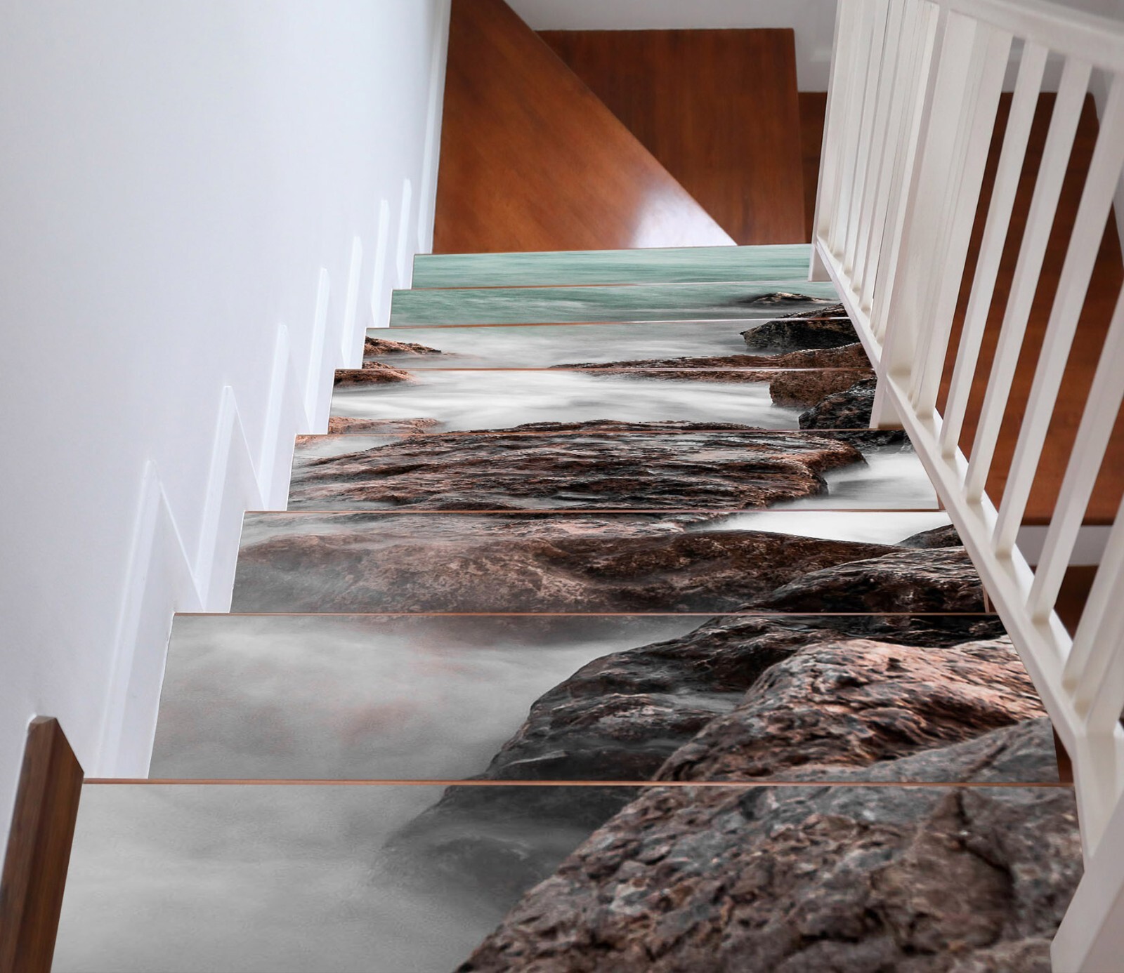 3D Big Rocks W095 Stairs Risers Decoration Photo Mural Vinyl Wallpaper Vera