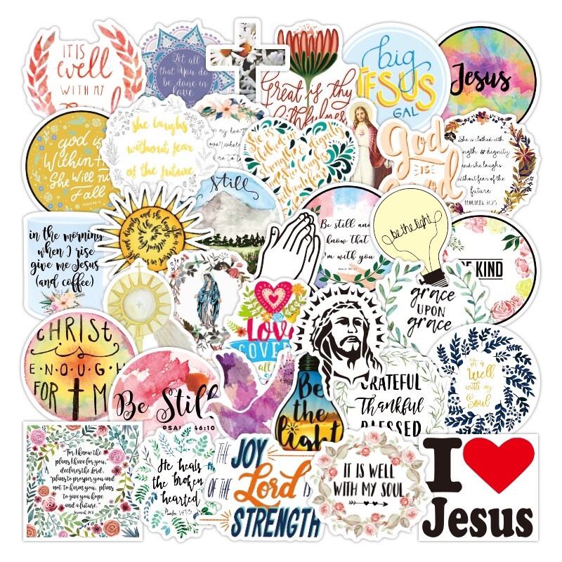 10 Random Jesus Christianity Stickers Faith Decals Laptop Hydro Free Shipping!