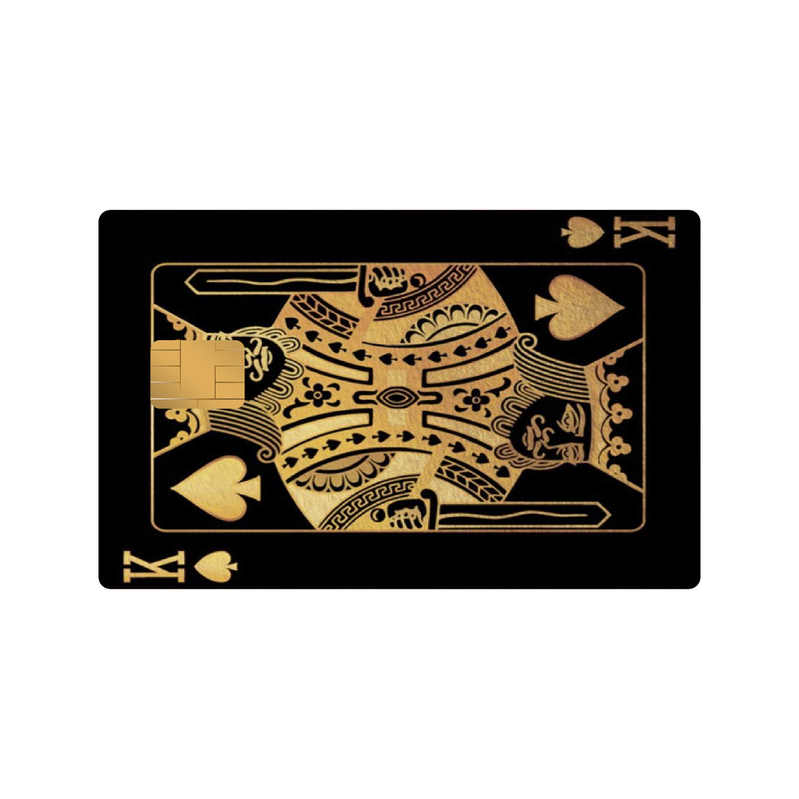 2-Pack King of Spades Credit Card Skin | Black Gold Luxury Playing Card Decal