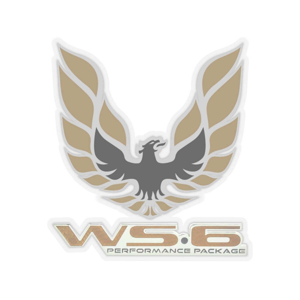 Tan Beige WS6 Firebird Trans Am Kiss-Cut Stickers