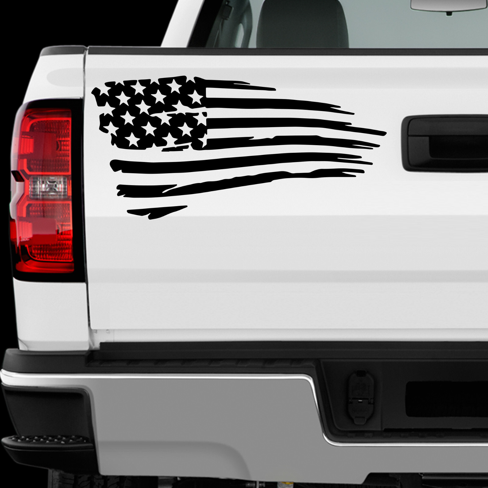 US American Flag sticker All size Regular & Chrome Mirror Vinyl Colors