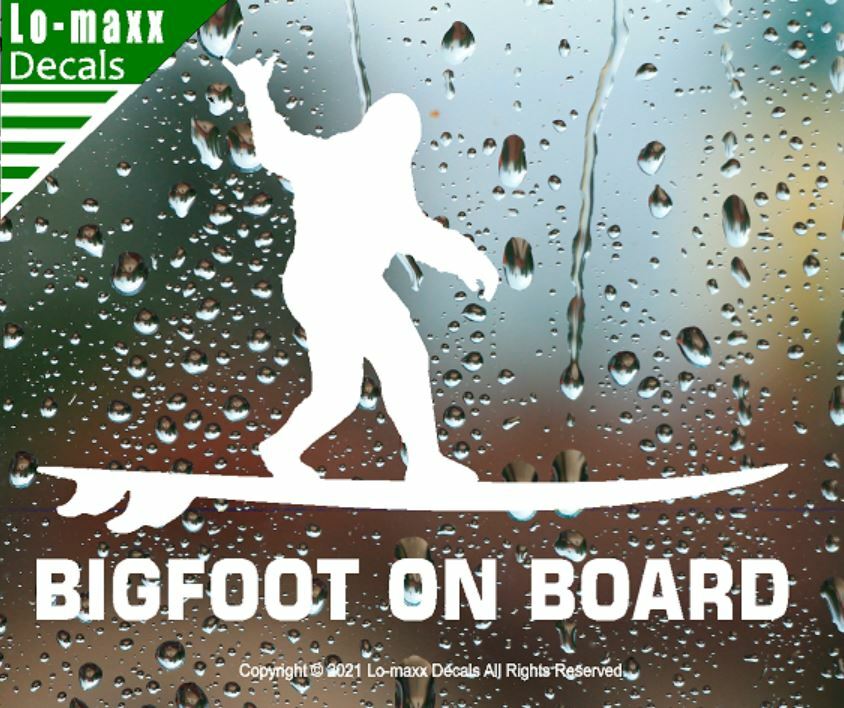 Bigfoot On Board Hang Loose Shaka Surfer Superior Quality Die Cut Vinyl Decal
