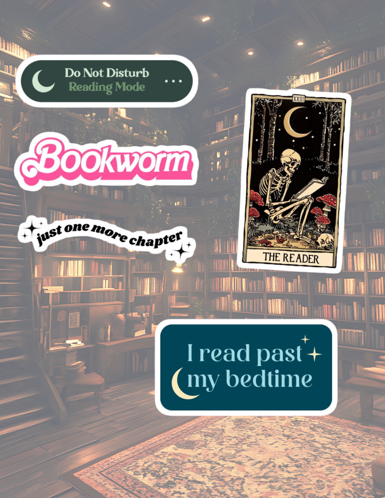 Reading 5pcSticker Pack