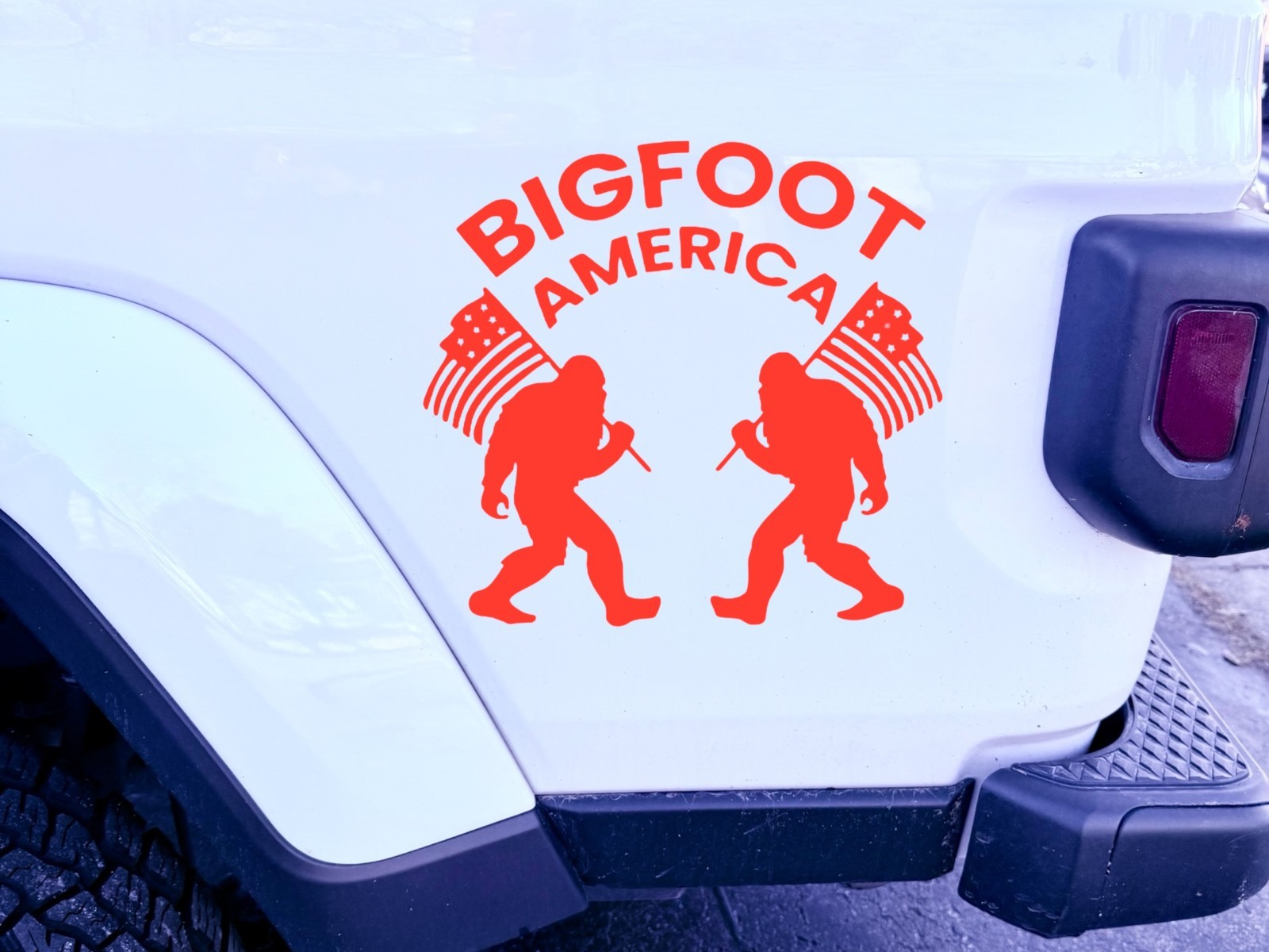 Bigfoot America decal vinyl decal for cars trucks laptop most smooth surfaces