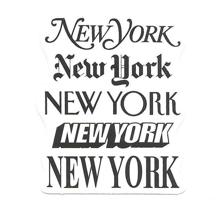 New York City NYC Typography Die Cut Sticker Journal Scrapbook Decal Stationery