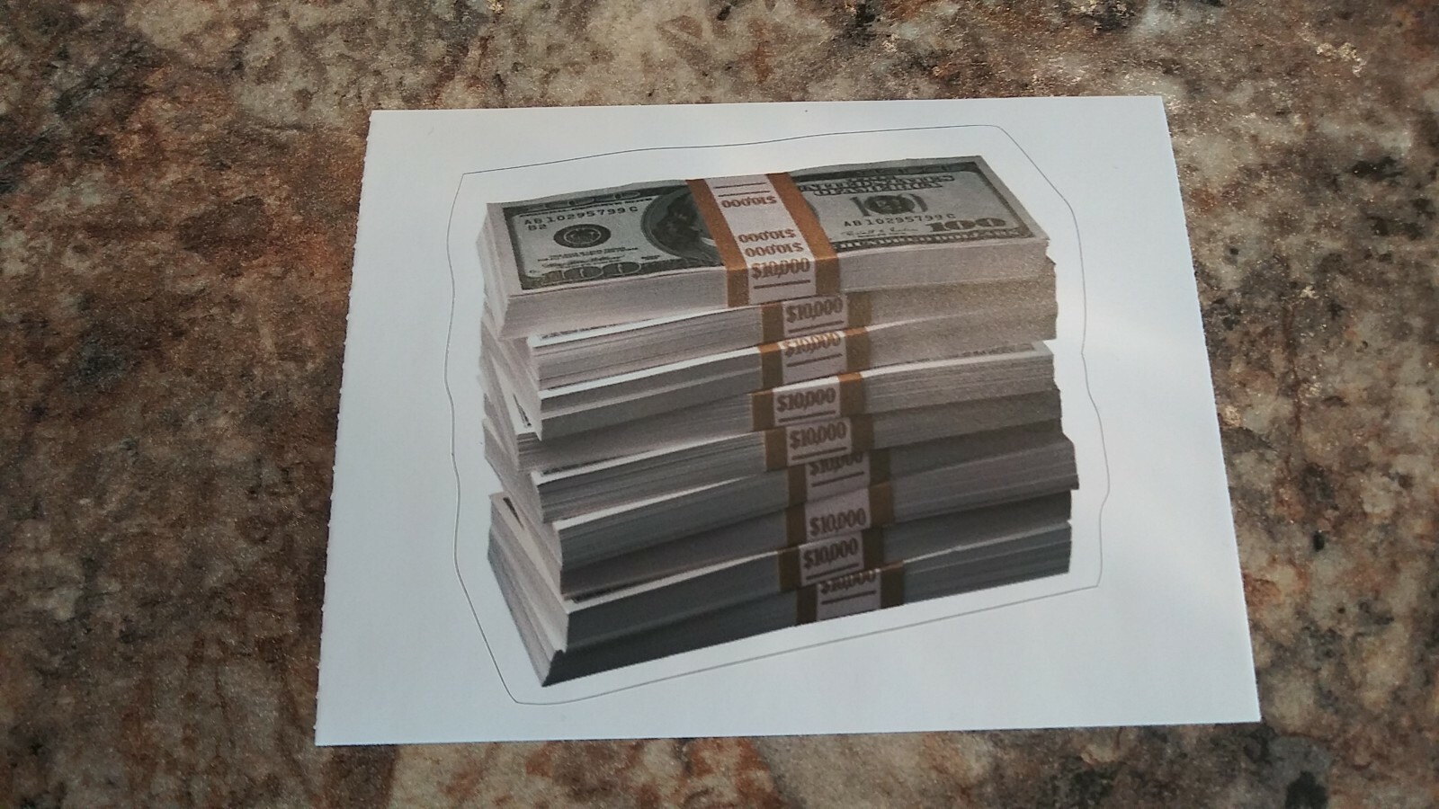MONEY STACK cool vinyl stickers! For the go-getters!!! 3.3 x 3.0