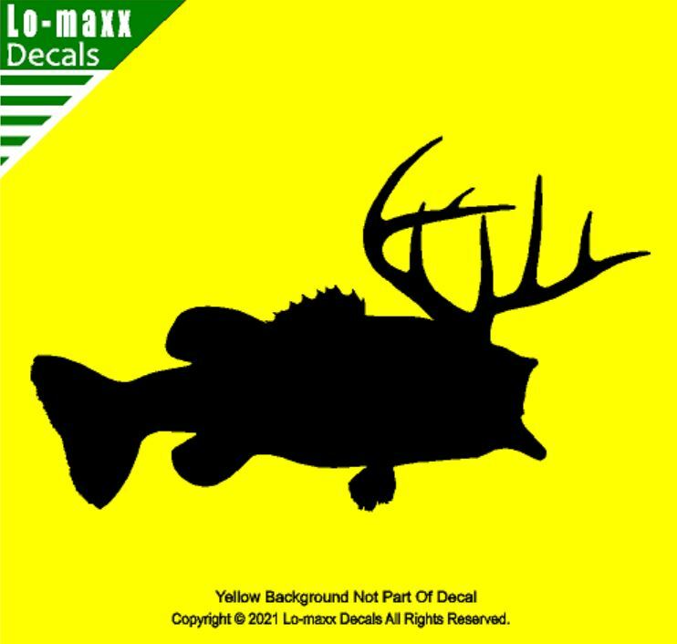 Largemouth Deer Bass Outdoor Sportsman Unique Durable Die Cut Vinyl Decal Art