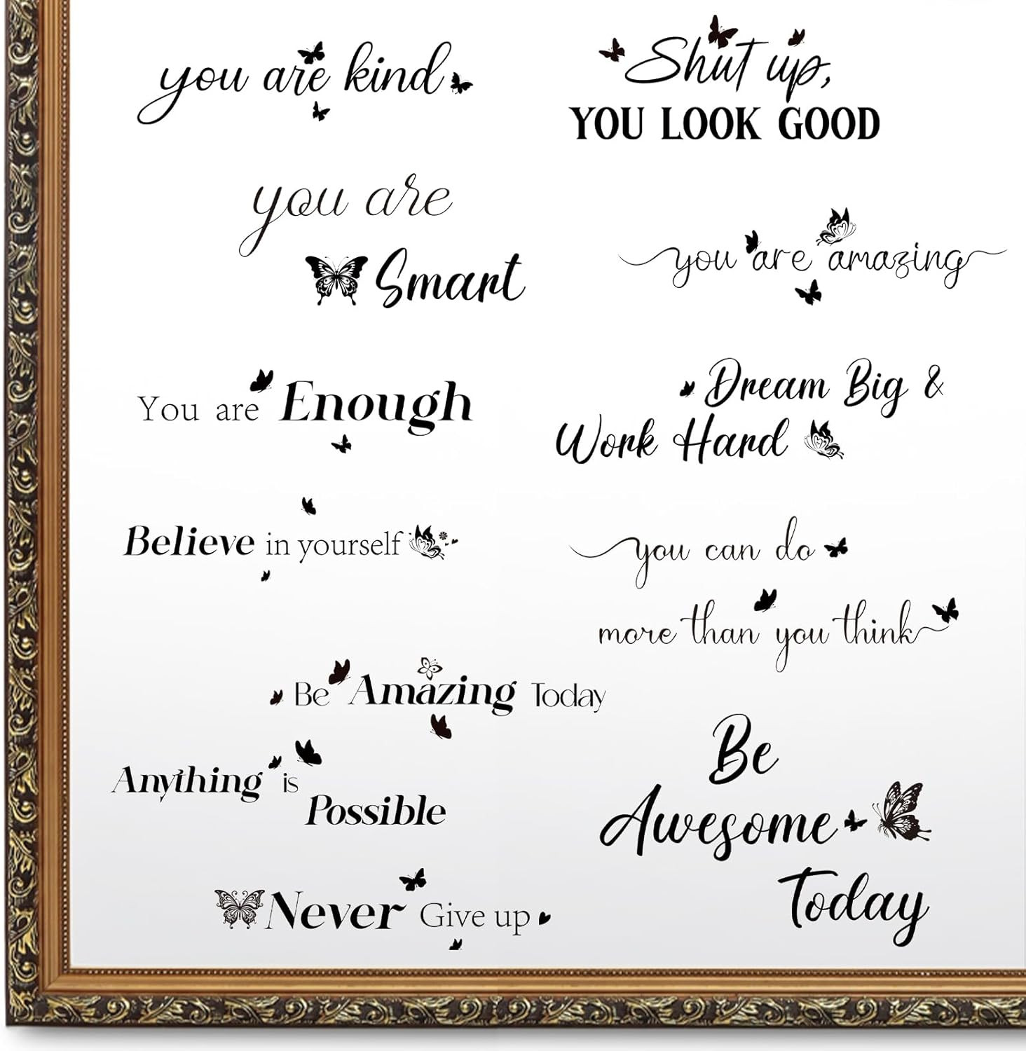 12 Pcs Inspirational Decals for Mirror Affirmation Stickers for Women