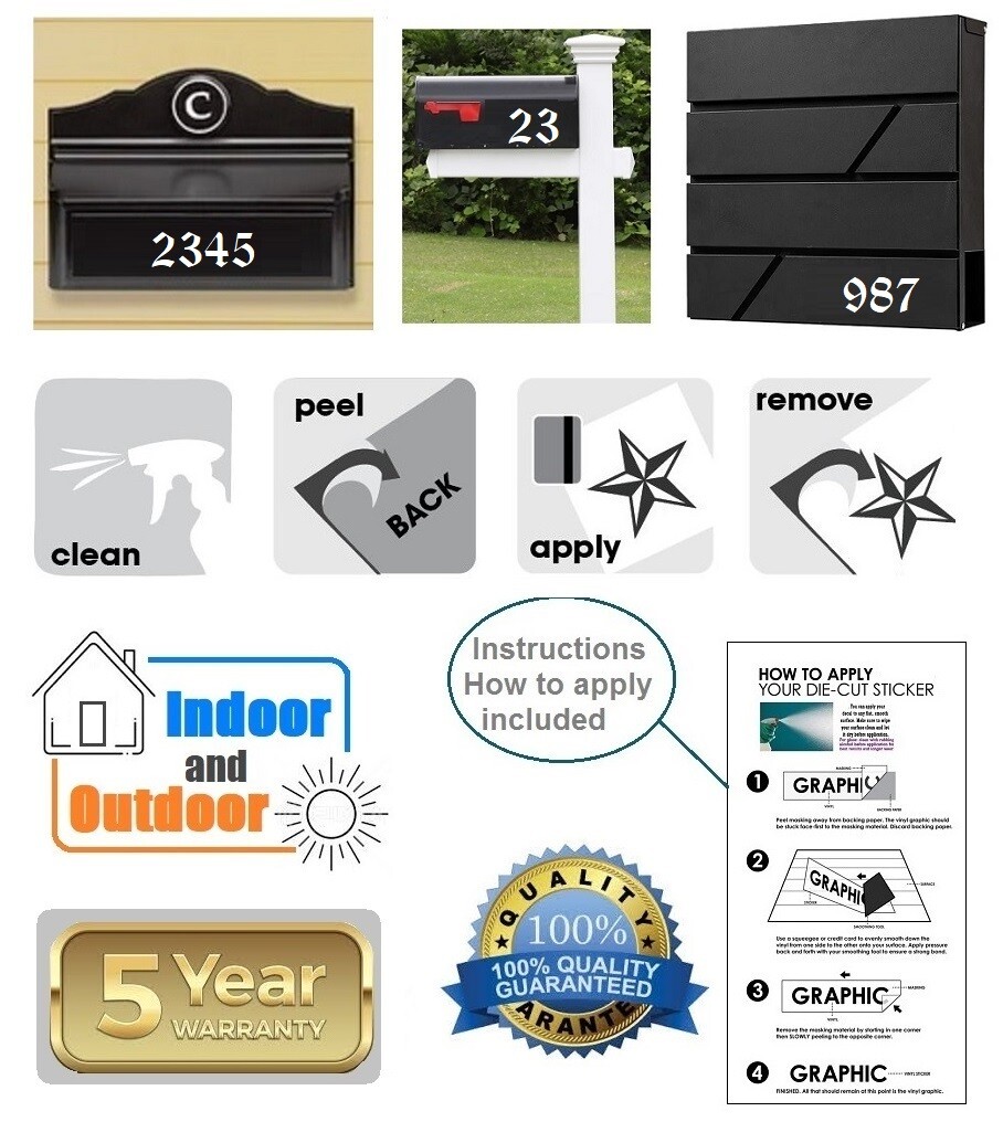 SET OF 31, 1" HIGH SELF ADHESIVE VINYL MAILBOX NUMBERS, DOOR,LOCKERS CANTERBURY