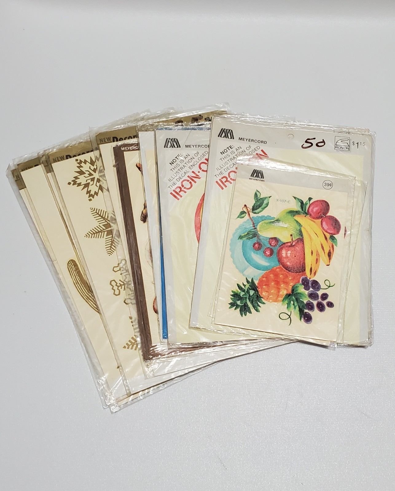 Vintage Lot Art Decals, Fruit & Floral, Children's, Shells, Snowflakes, Cactus