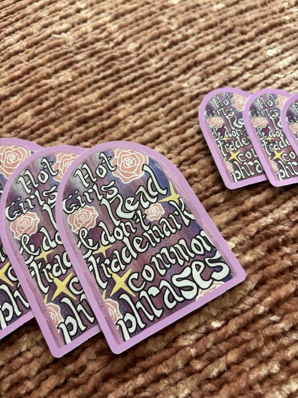 'Hot Girls Read &…' Stain-Glass Sticker Set (2- Large & Small)