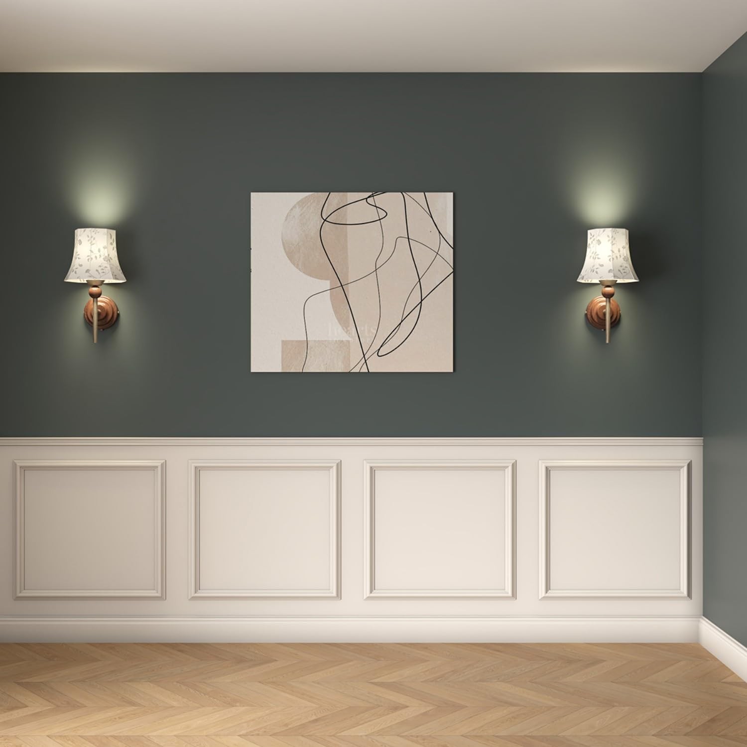 4 Set Peel and Stick Wall Molding Trim Kit, Premade Wainscoting Panels, White…
