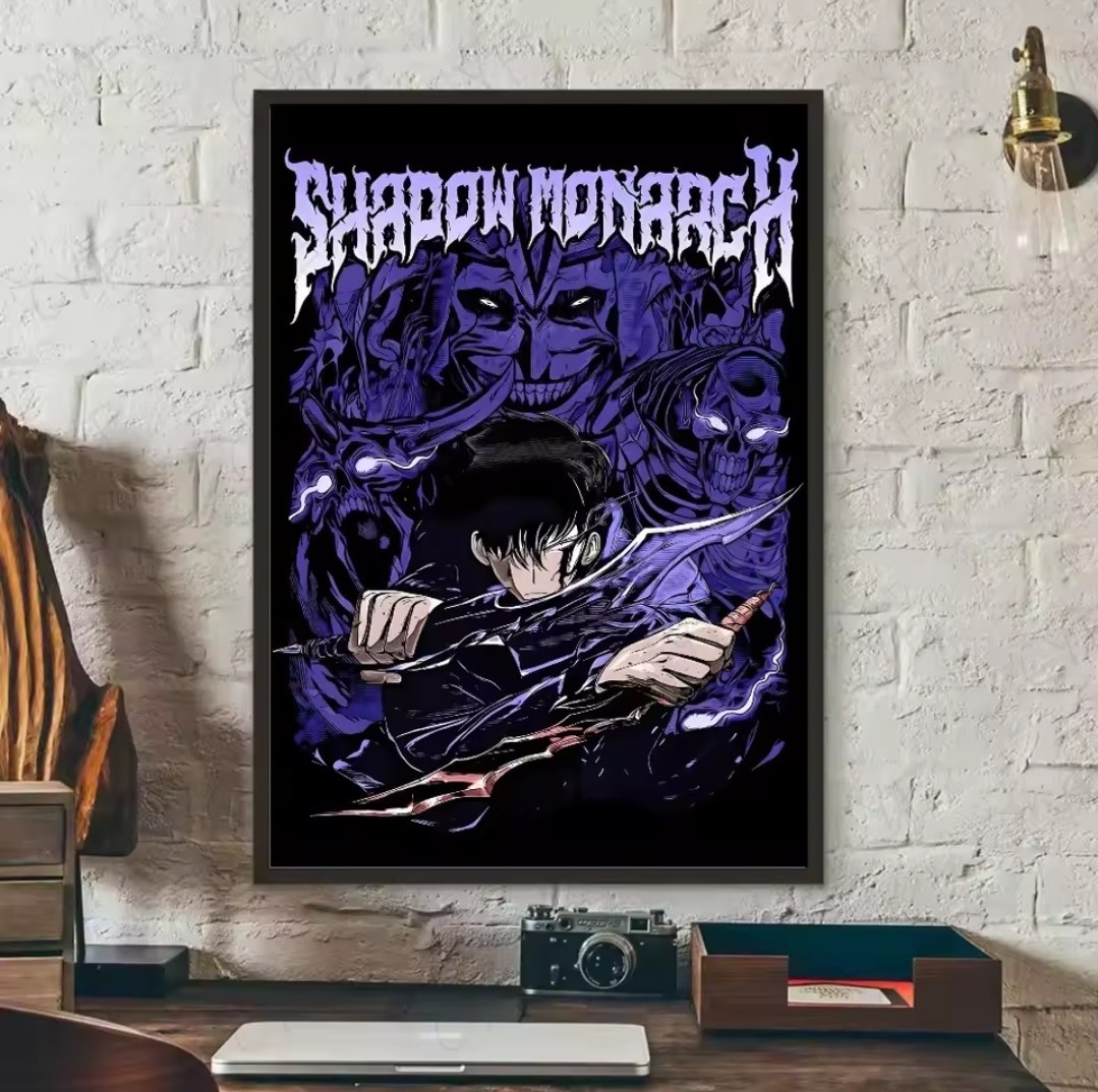 Solo Leveling Poster Wall Art Sun Jinwoo Canvas Cotton Unframed