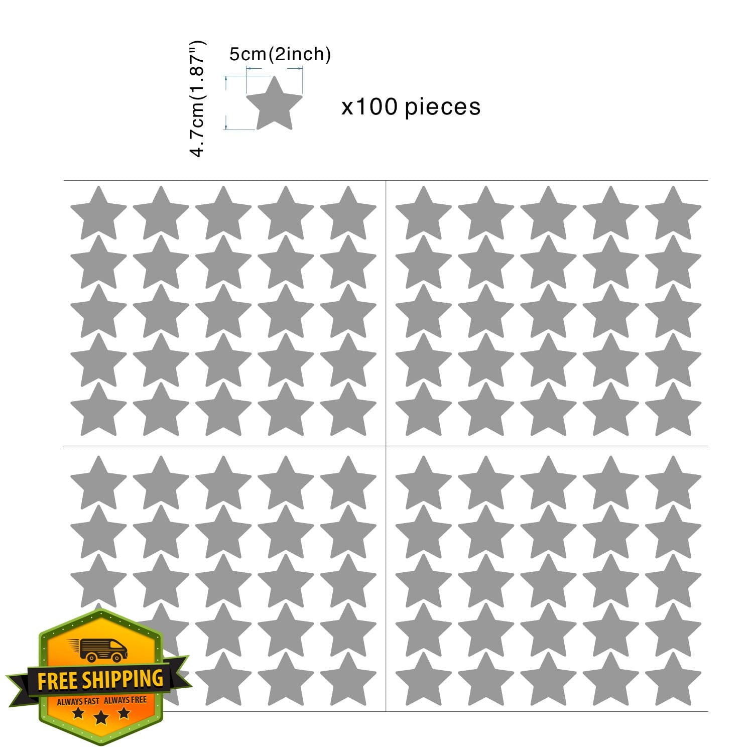 JURUOXIN Star Wall Decals Gray