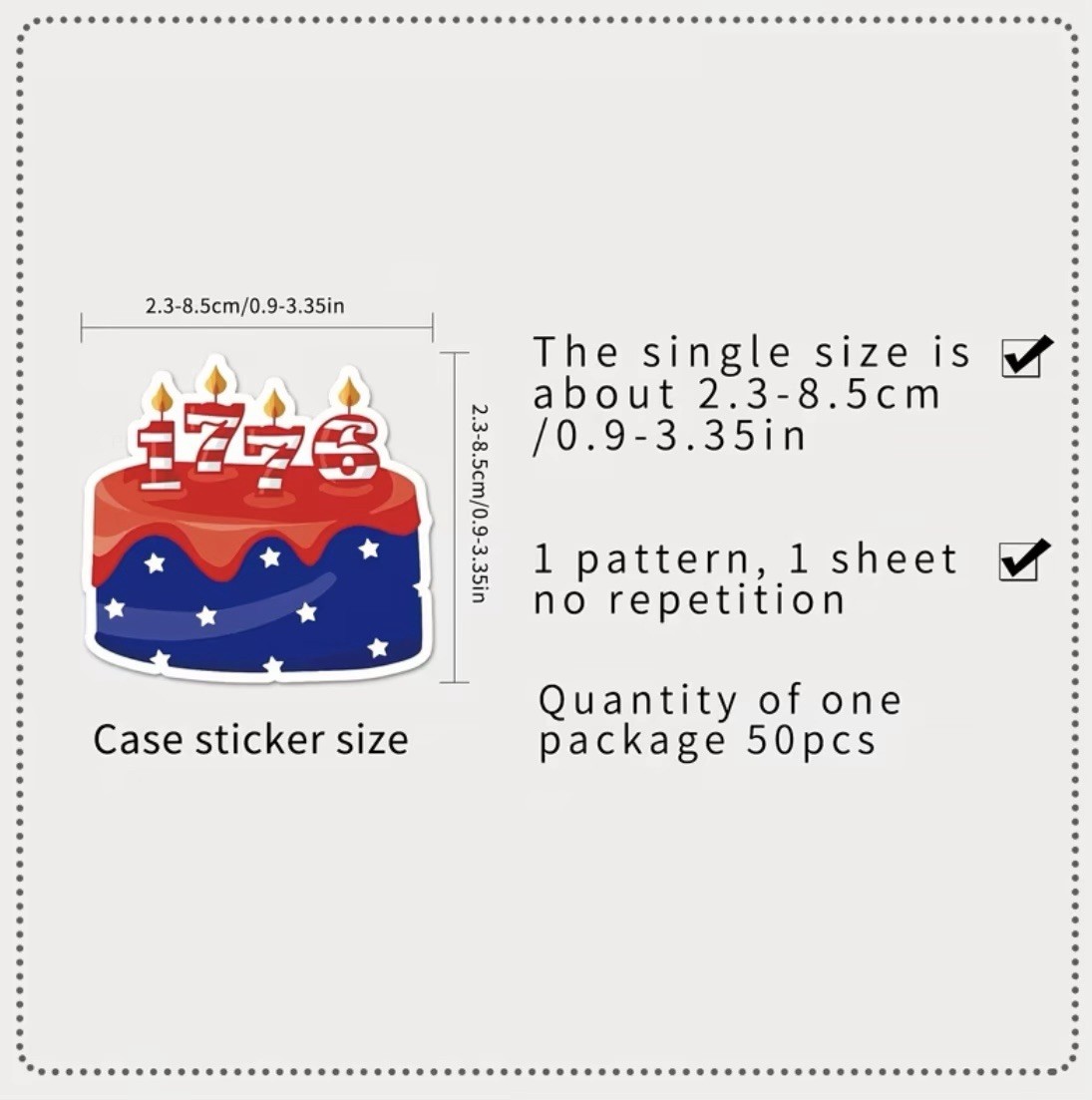10 Matte Stickers- 1”-2.5”inch USA American Independence Celebration Freedom