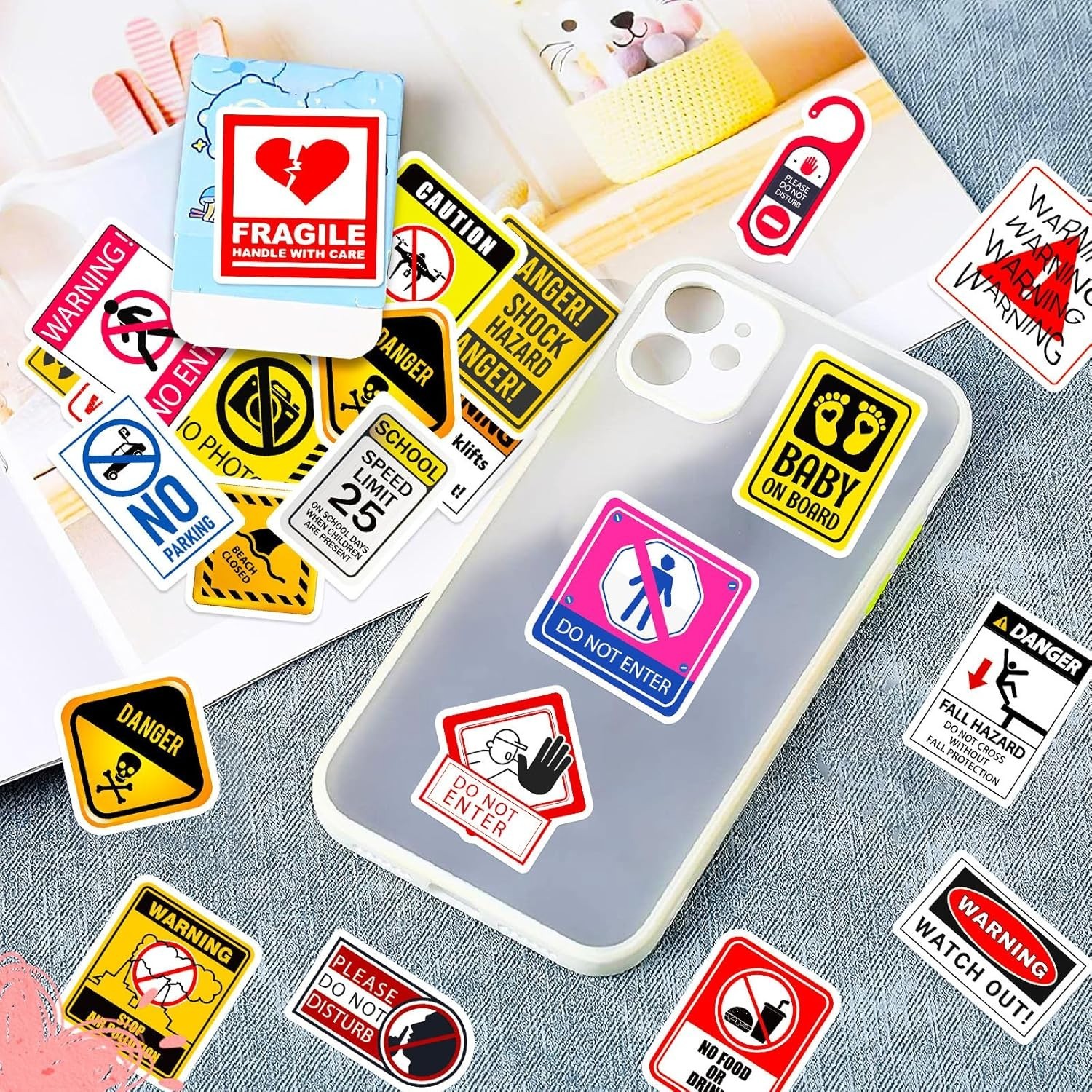 50PCS Funny Hard Hat Stickers Waterproof Vinyl Decals for Helmets Tools