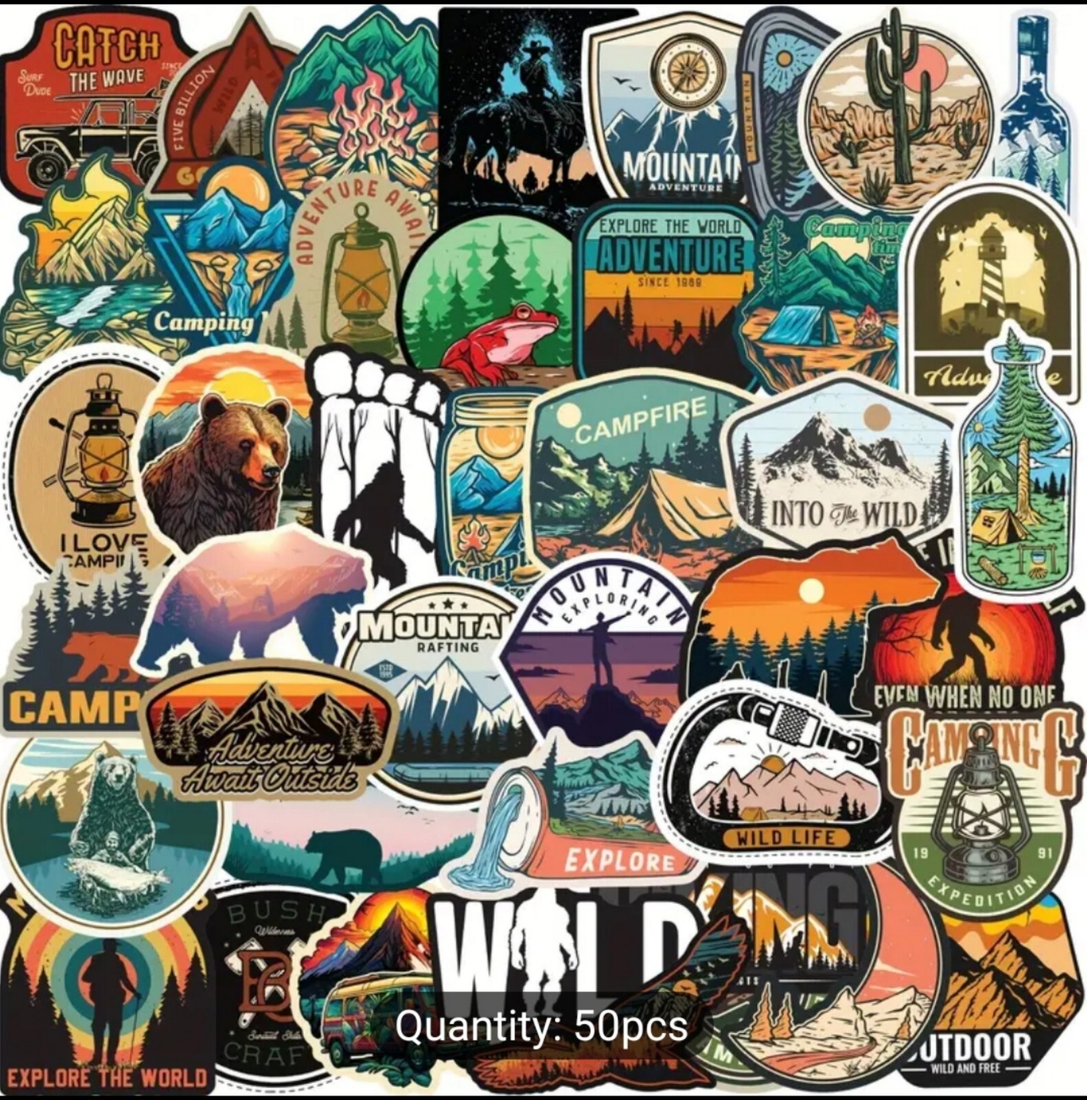 20 PCS Hiking Camping Outdoors Adventure 2 Stickers BRAND NEW