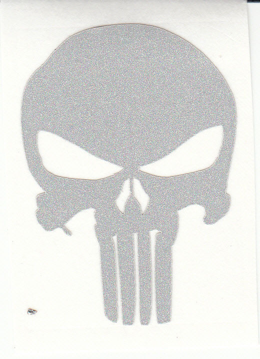 REFLECTIVE Punisher fire helmet die cut decal window sticker hard hat