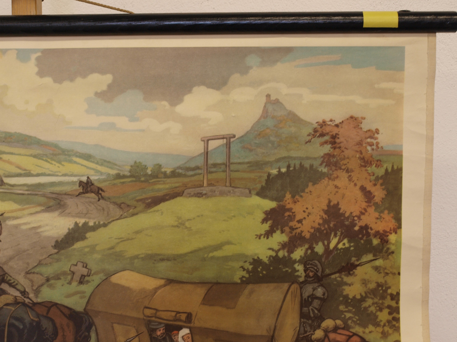 Mural Der New Schulmann 4034 Road IN Medieval 36 3/16×23 5/8in 1951 Vintage