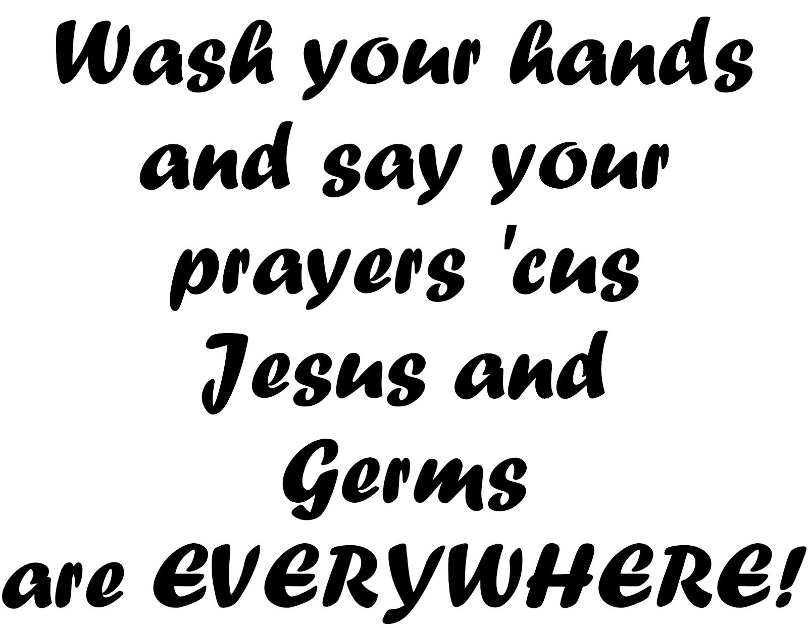 Wash Your Hand Jesus & Germs Bathroom Mirror Kitchen Sink Wall Decal Rules Pray