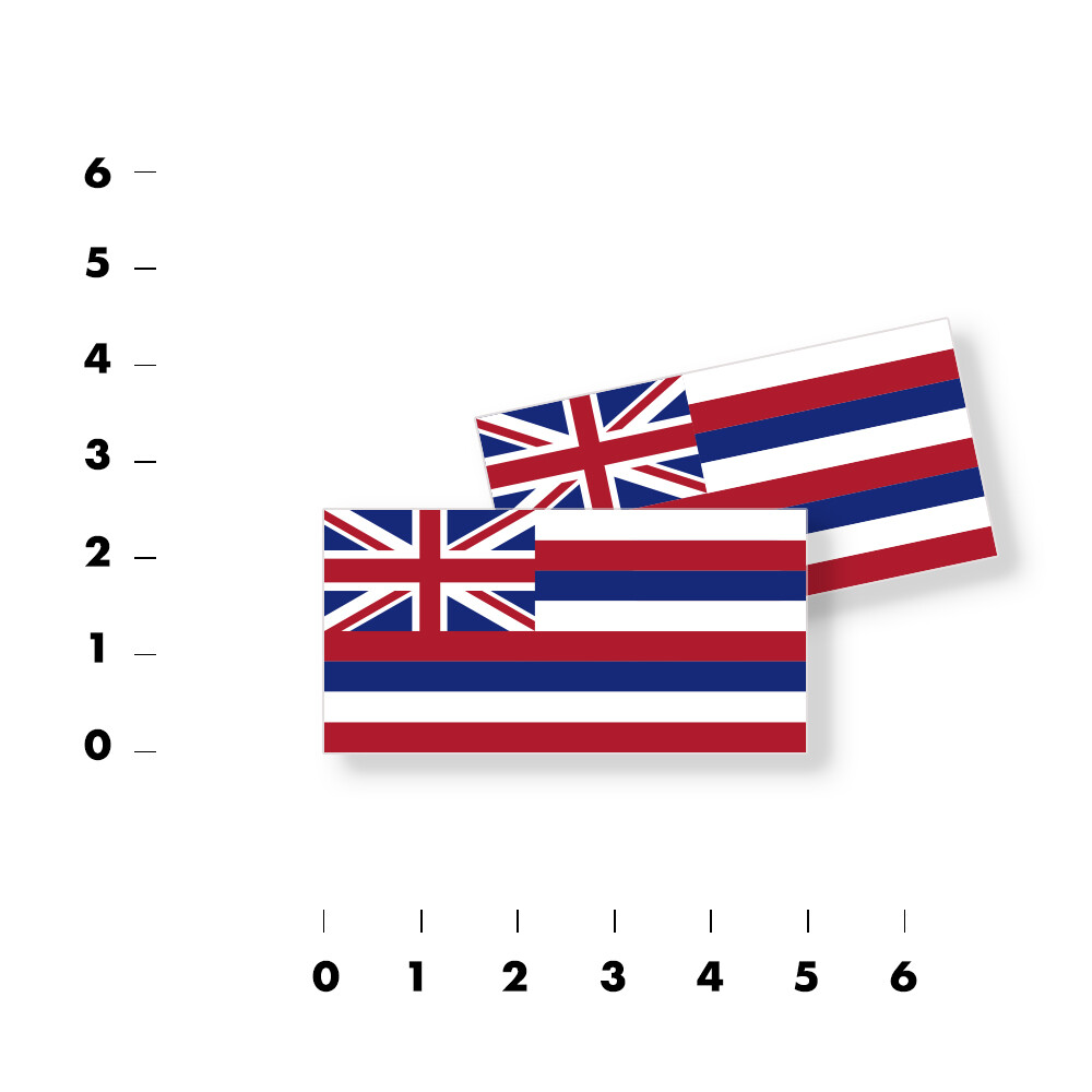 Hawaii State Flag Set of 4 Vinyl Sticker / Adhesive Decals Various Sizes