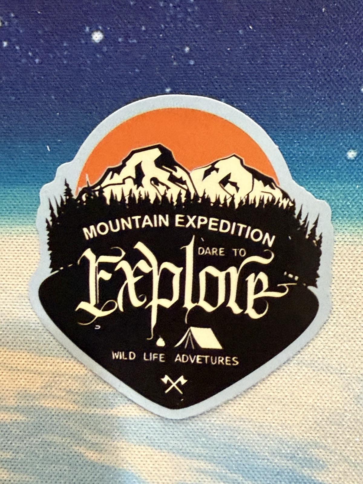 Outdoors Hiking Camping Adventure Nature Mountain Forest Trail Sticker Decal