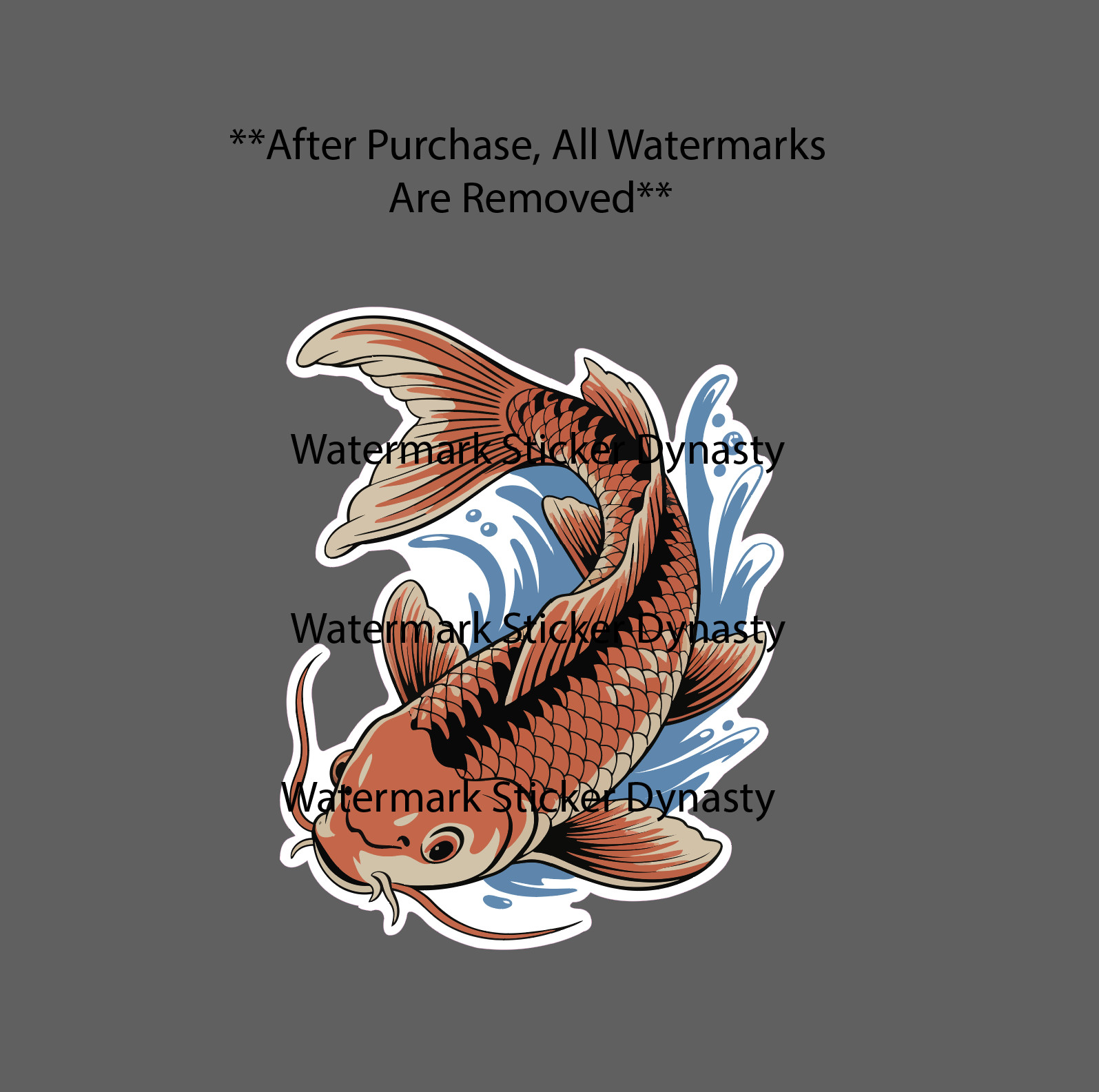 Traditional Japanese Koi Fish Sticker Waterproof Decal Animal Pond Gift NEW